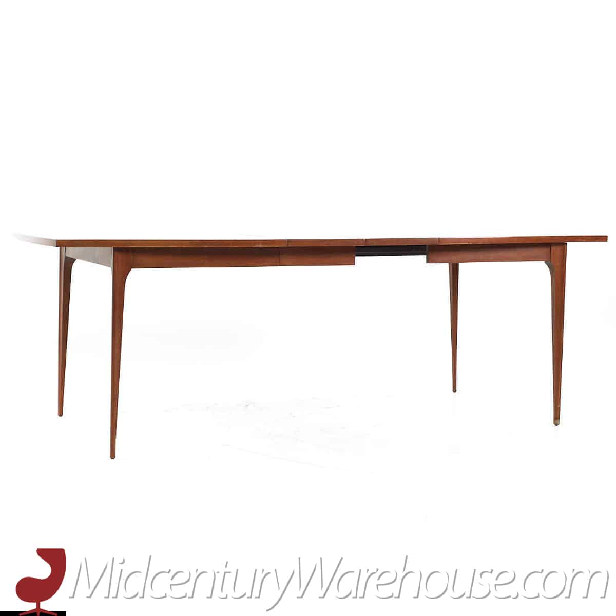 broyhill brasilia mid century walnut expanding dining table with 3 leaves
