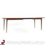broyhill brasilia mid century walnut expanding dining table with 3 leaves