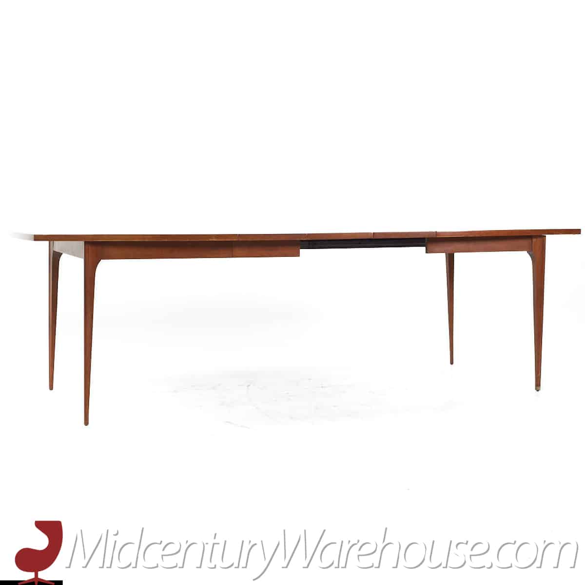 broyhill brasilia mid century walnut expanding dining table with 3 leaves