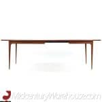 broyhill brasilia mid century walnut expanding dining table with 3 leaves