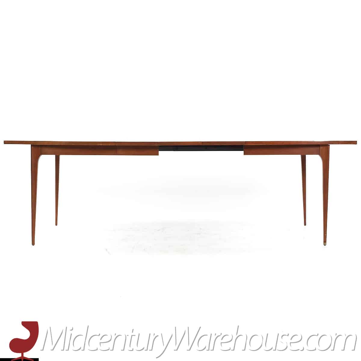 broyhill brasilia mid century walnut expanding dining table with 3 leaves