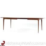 broyhill brasilia mid century walnut expanding dining table with 3 leaves