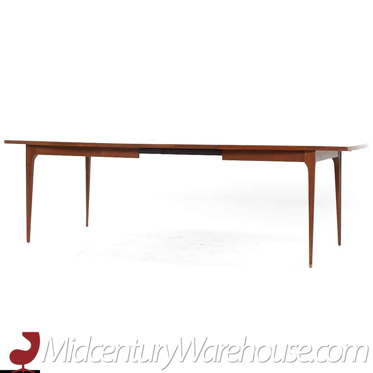 broyhill brasilia mid century walnut expanding dining table with 3 leaves