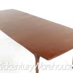 broyhill brasilia mid century walnut expanding dining table with 3 leaves