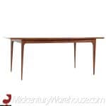 broyhill brasilia mid century walnut expanding dining table with 3 leaves
