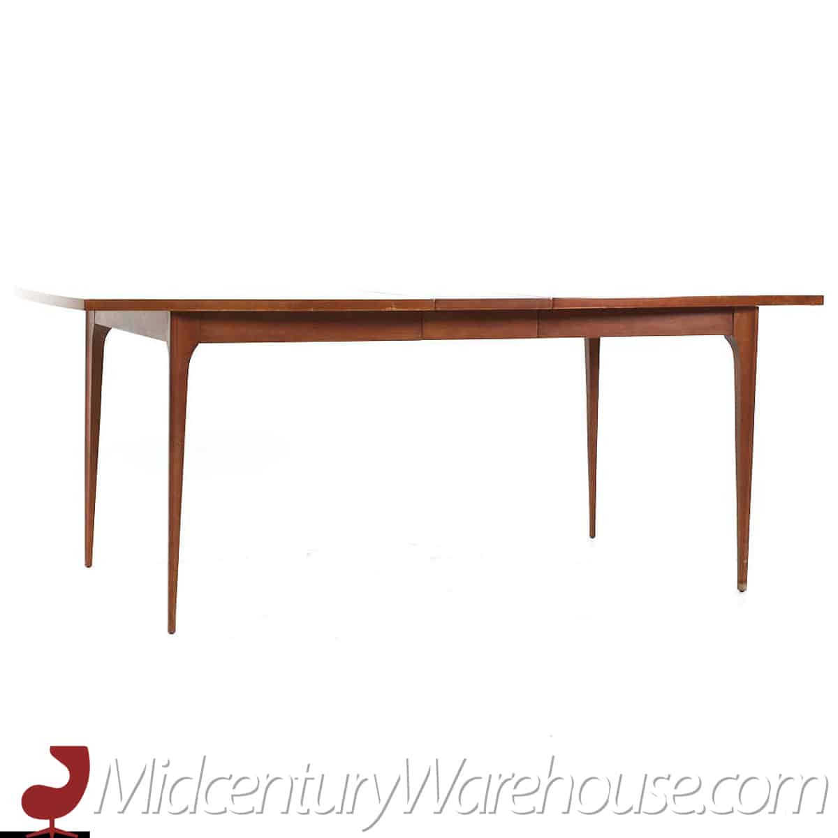 broyhill brasilia mid century walnut expanding dining table with 3 leaves