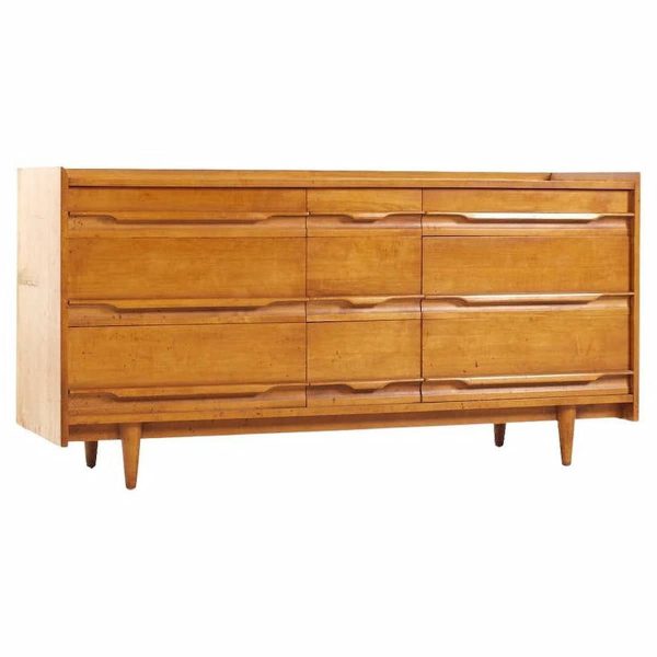crawford furniture mid century maple lowboy dresser