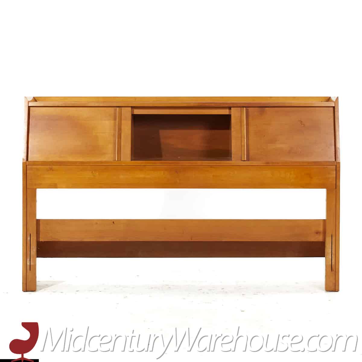 Crawford Furniture Mid Century Maple Full Storage Headboard