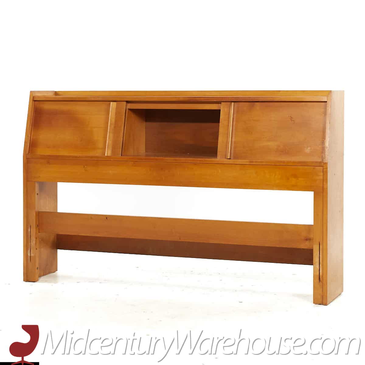 Crawford Furniture Mid Century Maple Full Storage Headboard