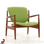 Finn Juhl Mid Century Fj-136 Danish Teak Lounge Chairs - Pair