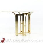 Henredon Mid Century Brass and Travertine Side Table