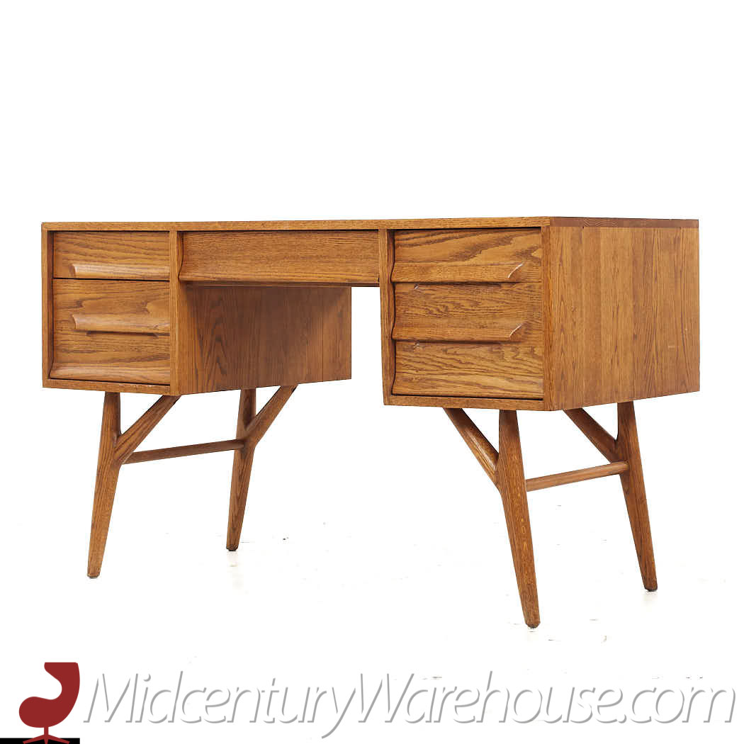 Jack Van Der Molen Mid Century Oak Desk