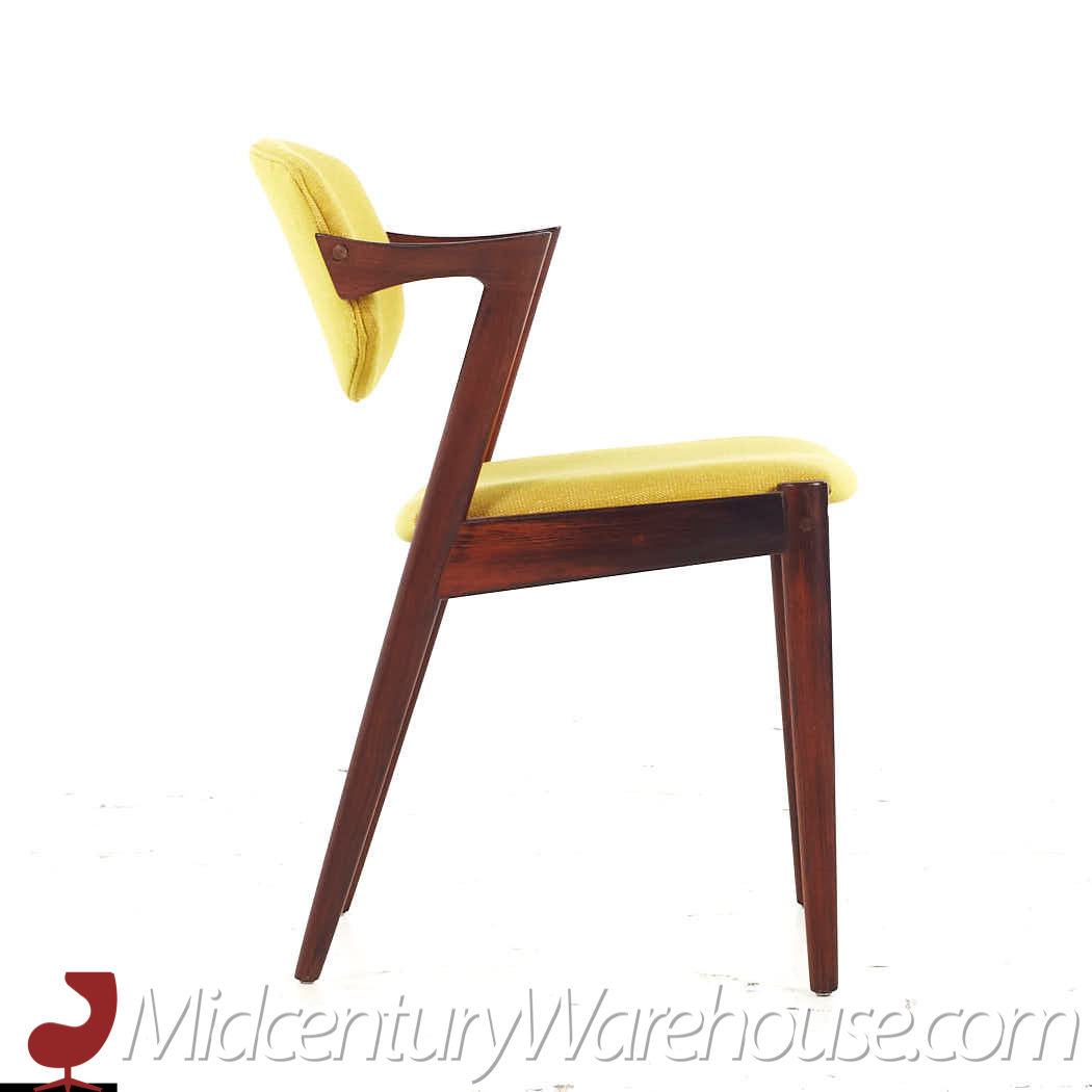 Kai Kristiansen Model 42 Mid Century Rosewood Z Dining Chairs 