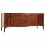 Kent Coffey Perspecta Mid Century Walnut and Rosewood 12 Drawer