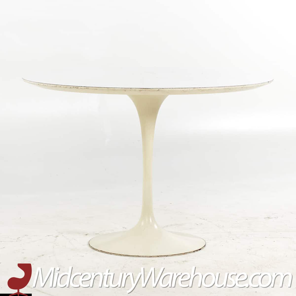 Knoll Mid Century White Laminate 42 Inch Tulip Dining Table