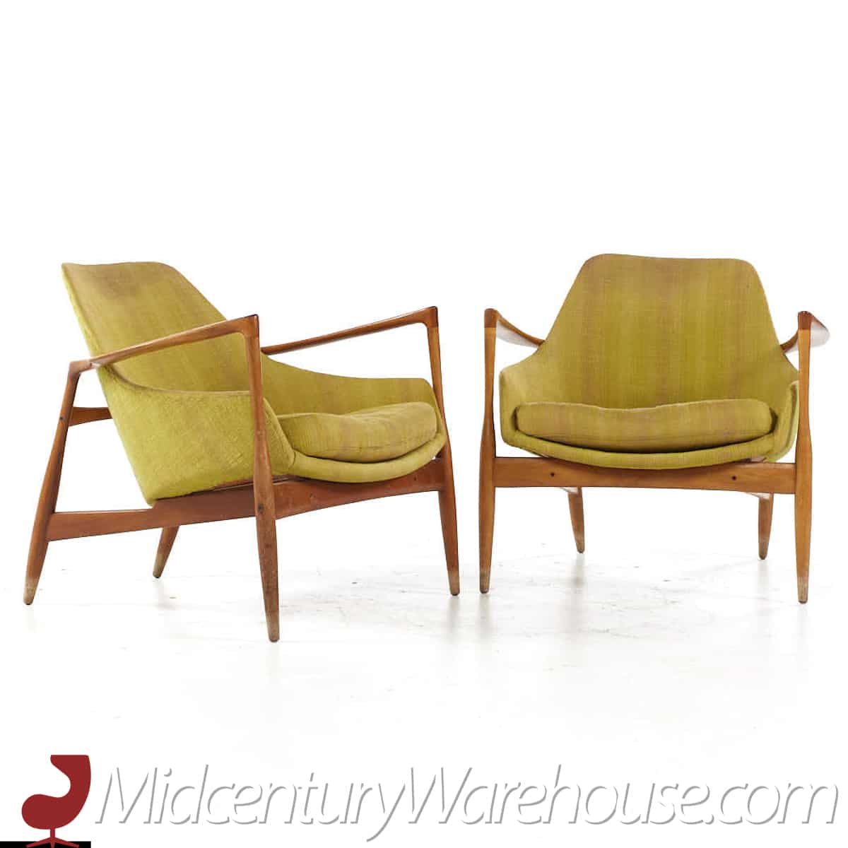 Kofod Larsen for Laauser Mid Century Lounge Chairs - Pair