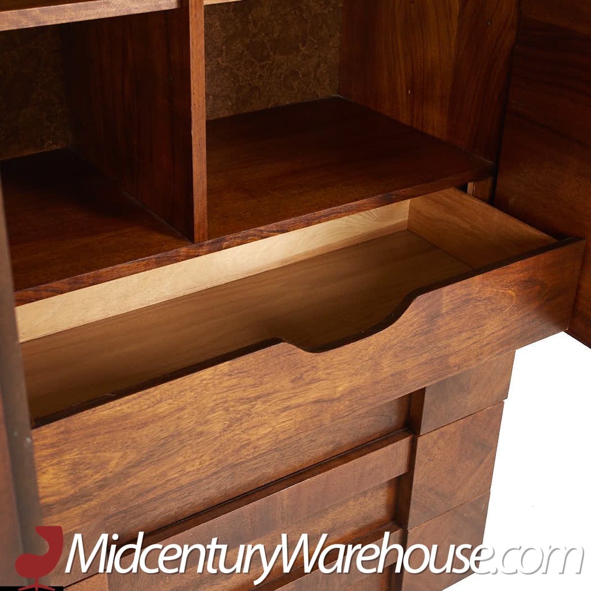 Lane Staccato Mid Century Walnut Brutalist Armoire Dresser (copy)