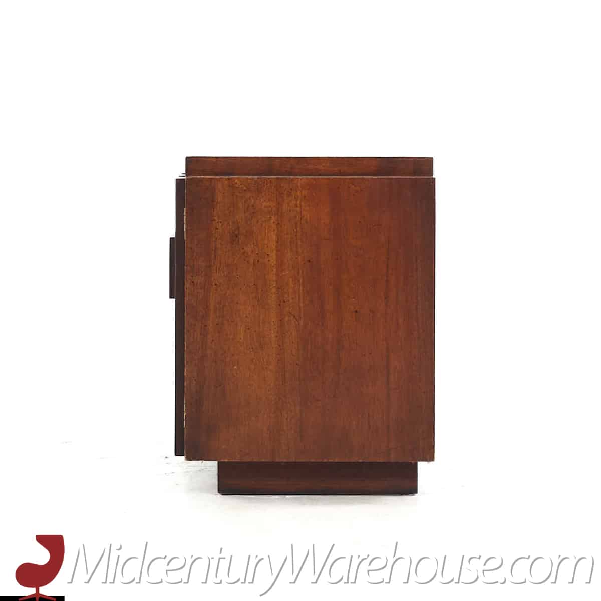Lane Staccato Mid Century Walnut Brutalist Nightstands - Pair