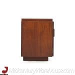 Lane Staccato Mid Century Walnut Brutalist Nightstands - Pair