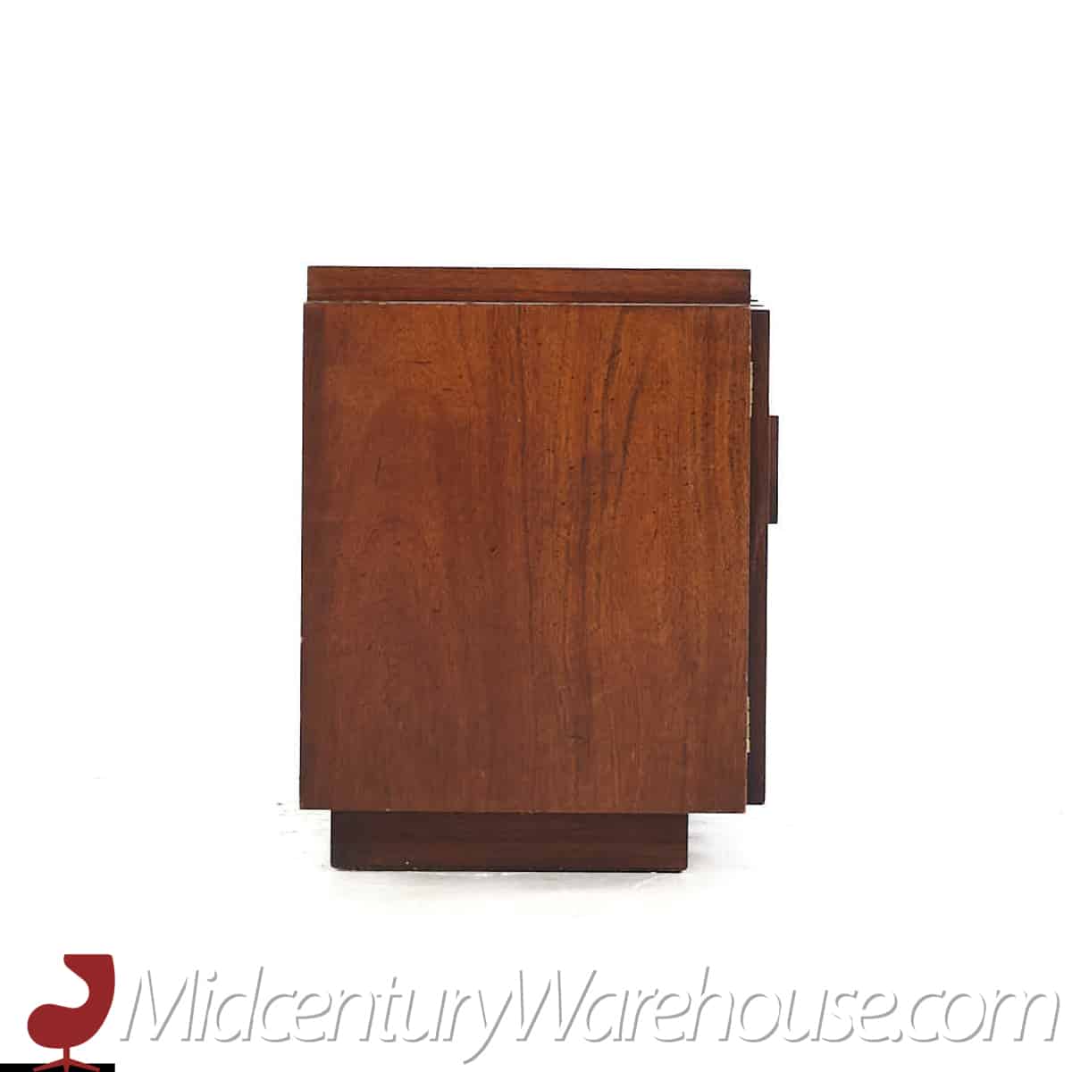 Lane Staccato Mid Century Walnut Brutalist Nightstands - Pair
