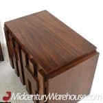 Lane Staccato Mid Century Walnut Brutalist Nightstands - Pair