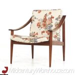 Lawrence Peabody Mid Century Walnut Lounge Chairs - Pair