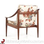 Lawrence Peabody Mid Century Walnut Lounge Chairs - Pair