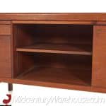 Lehigh Leopold Mid Century Walnut and Brass Credenza
