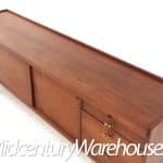 Lehigh Leopold Mid Century Walnut and Brass Credenza