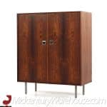 Leif Jacobsen Style Mid Century Danish Rosewood Armoire Cabinet