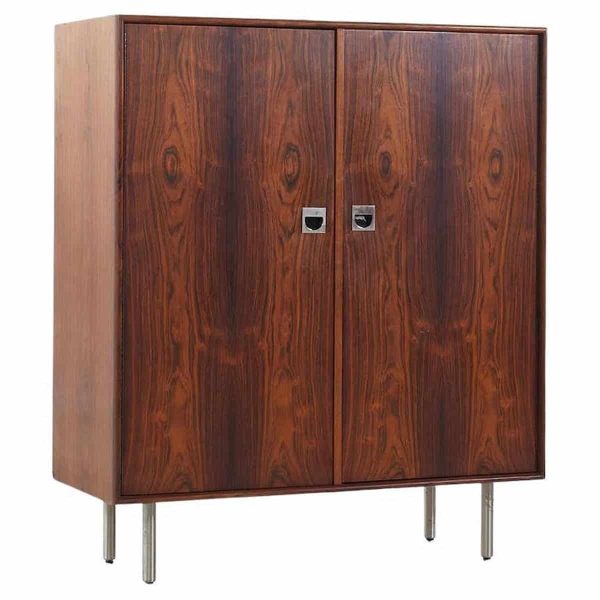 leif jacobsen style mid century danish rosewood armoire cabinet