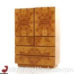 Milo Baughman Style Lane Mid Century Burlwood Armoire