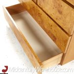 Milo Baughman Style Lane Mid Century Burlwood Armoire