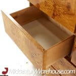 Milo Baughman Style Lane Mid Century Burlwood Armoire