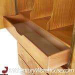 Milo Baughman Style Lane Mid Century Burlwood Armoire