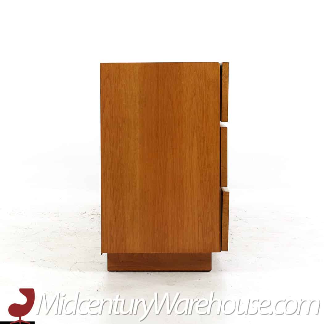 Milo Baughman Style Lane Mid Century Burlwood Lowboy Dresser