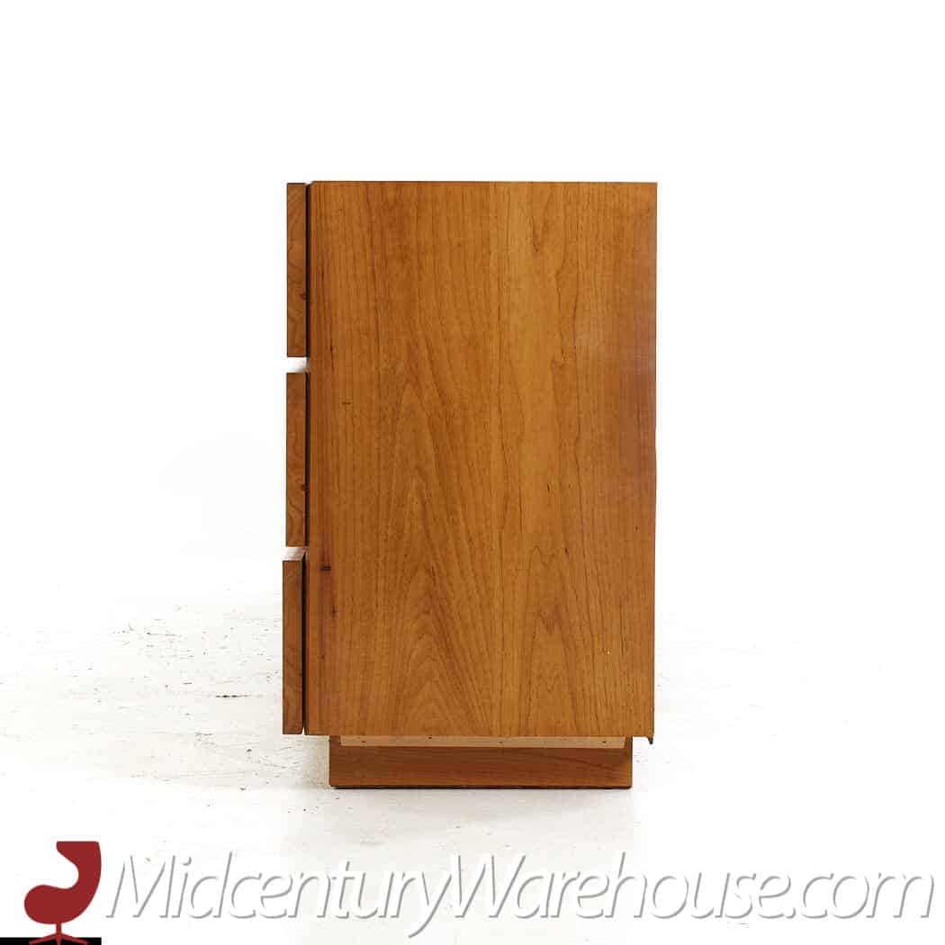 Milo Baughman Style Lane Mid Century Burlwood Lowboy Dresser