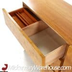 Milo Baughman Style Lane Mid Century Burlwood Lowboy Dresser