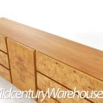 Milo Baughman Style Lane Mid Century Burlwood Lowboy Dresser