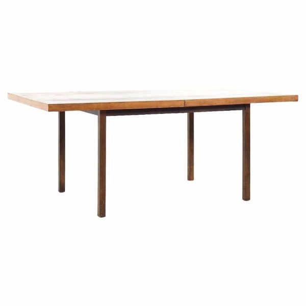 milo baughman for directional mid century multiwood expanding dining table with 2 leaves
