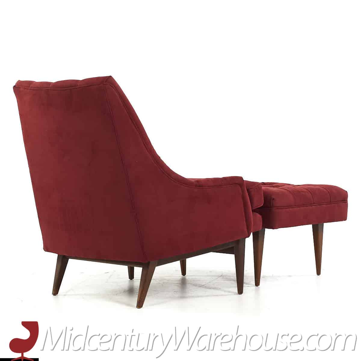Milo Baughman for James Inc. Mid Century Lounge Chair with Ottoman