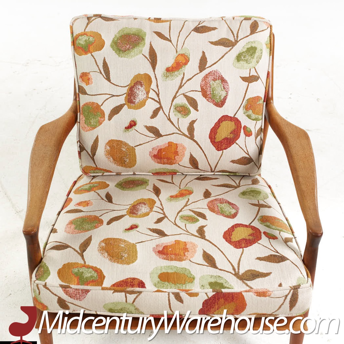 Milo Baughman for Thayer Coggin Archie Mid Century Walnut Lounge Chairs - Pair