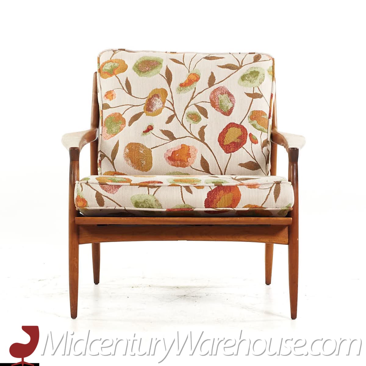 Milo Baughman for Thayer Coggin Archie Mid Century Walnut Lounge Chairs - Pair