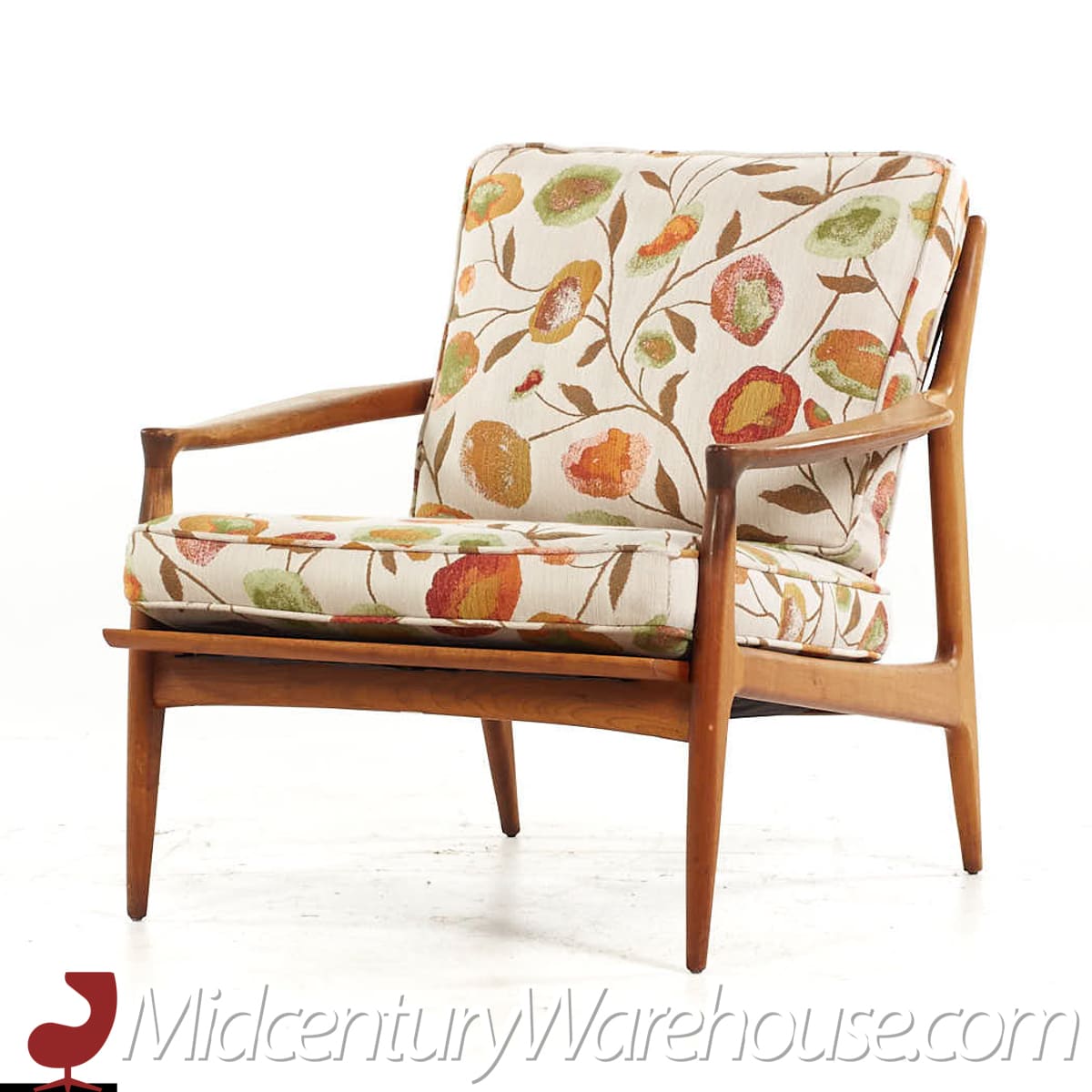 Milo Baughman for Thayer Coggin Archie Mid Century Walnut Lounge Chairs - Pair