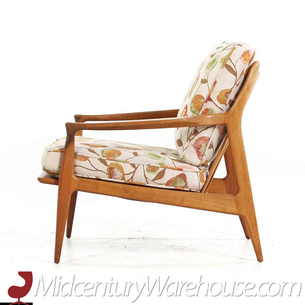 Milo Baughman for Thayer Coggin Archie Mid Century Walnut Lounge Chairs - Pair