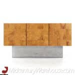 milo baughman for thayer coggin mid century burlwood and chrome console