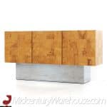milo baughman for thayer coggin mid century burlwood and chrome console