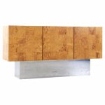 milo baughman for thayer coggin mid century burlwood and chrome console