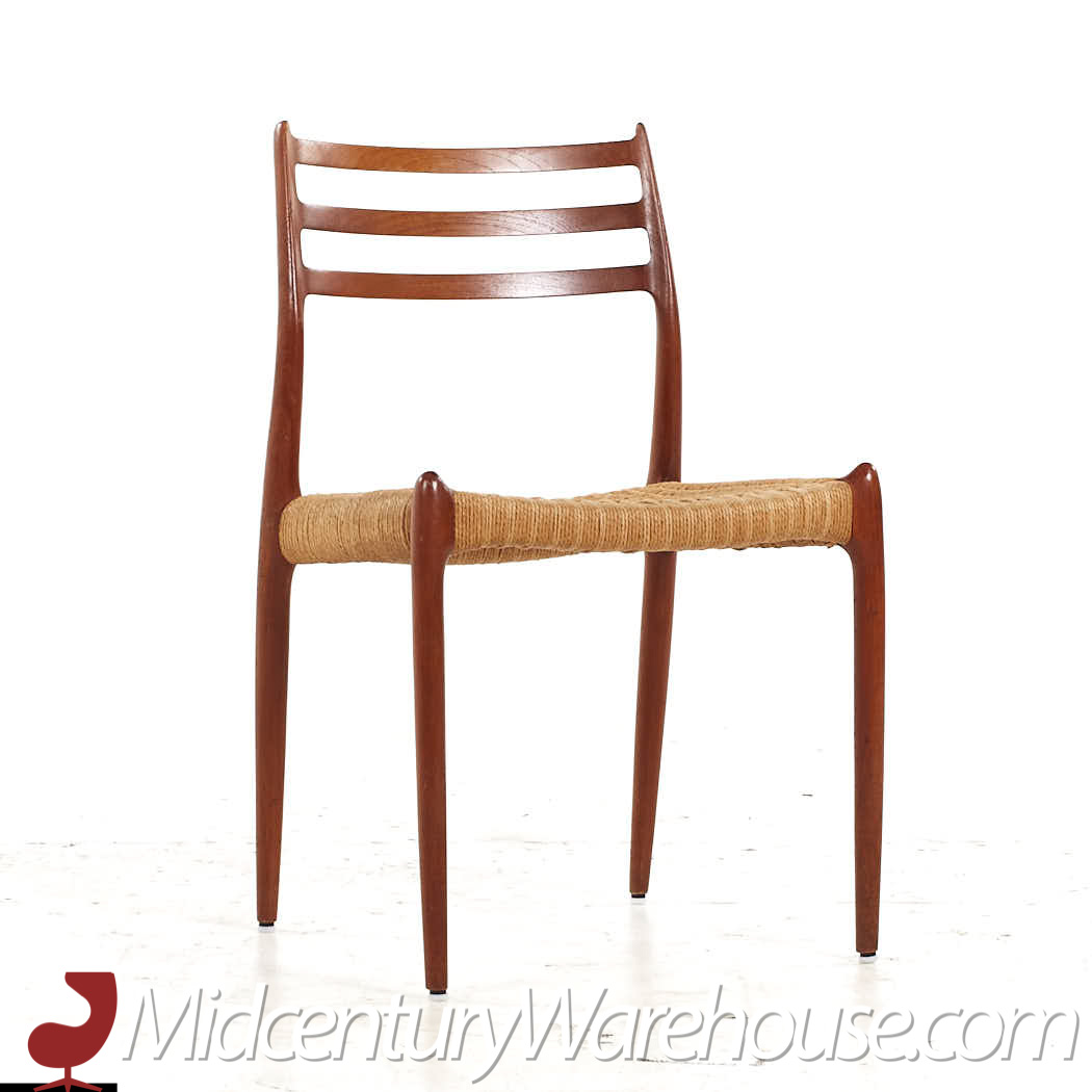 Niels Moller Mid Century Danish Teak and Cane Dining Chairs - Set of 8