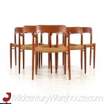Niels Moller Mid Century Model 75 Danish Teak Dining Chairs - Set of 6